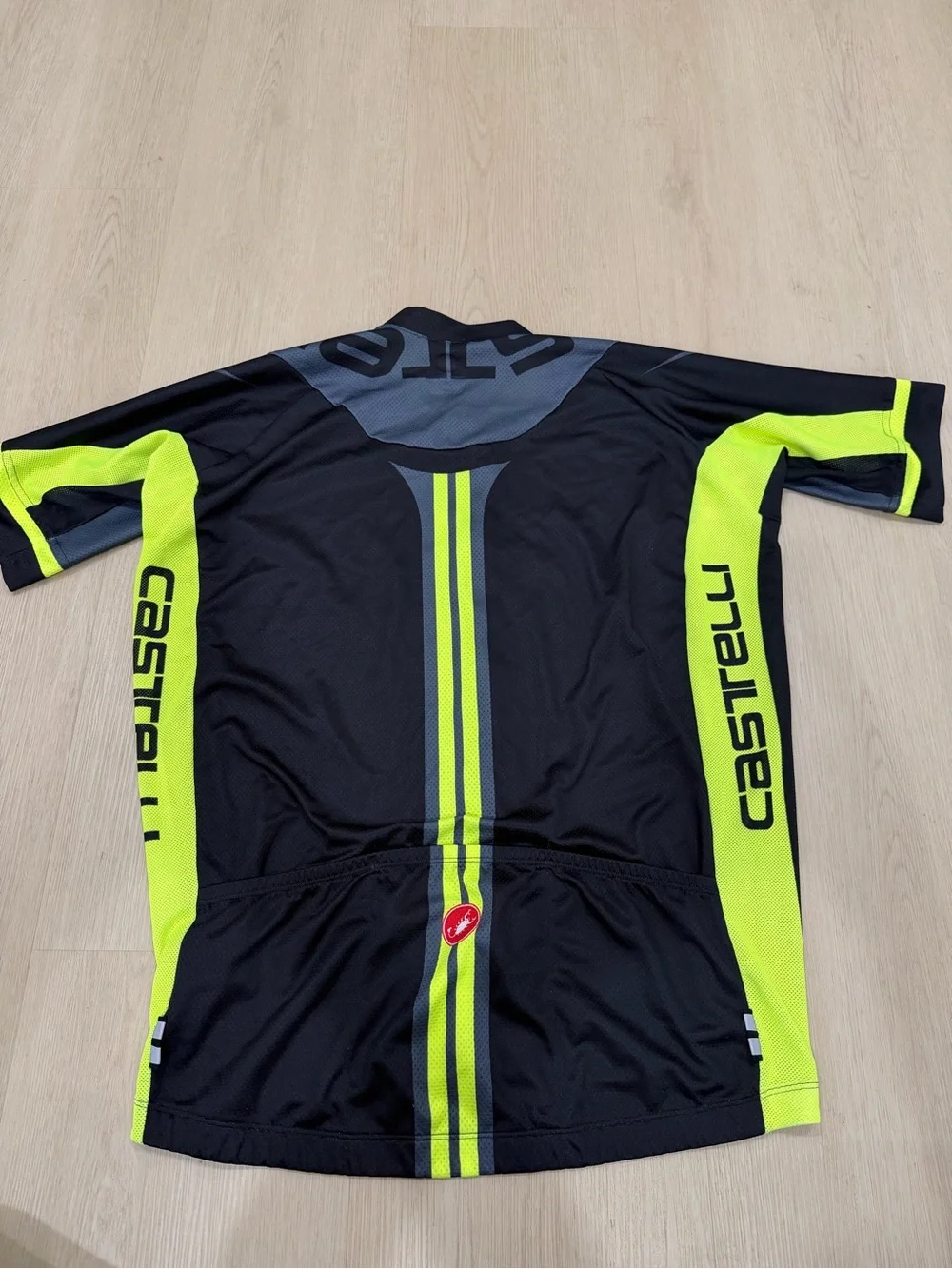 Men’s Castelli Cycling Jersey XXL & Bib Short XL Set Black Yellow